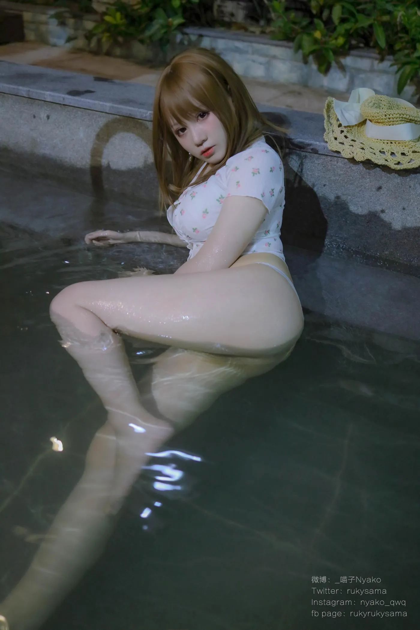 Nyako喵子 – NO.27 温泉蕾丝睡衣-温泉 [80P]插图7